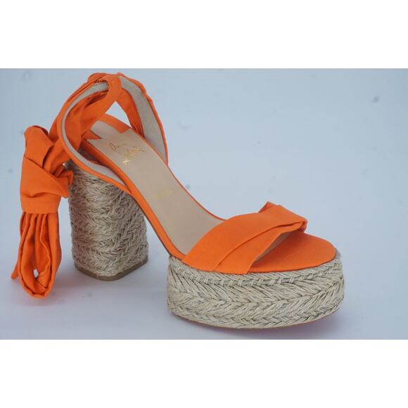 Christian Louboutin Mariza Du Desert 130 Platform Espadrille Sandal Size 42 12 - Picture 11 of 12